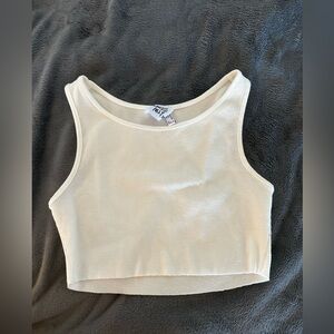 Princess Polly White Ribbed Crop Top